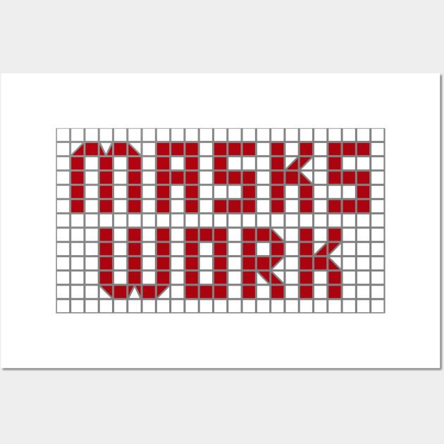 Science: Masks work (red tile letters) Wall Art by Ofeefee